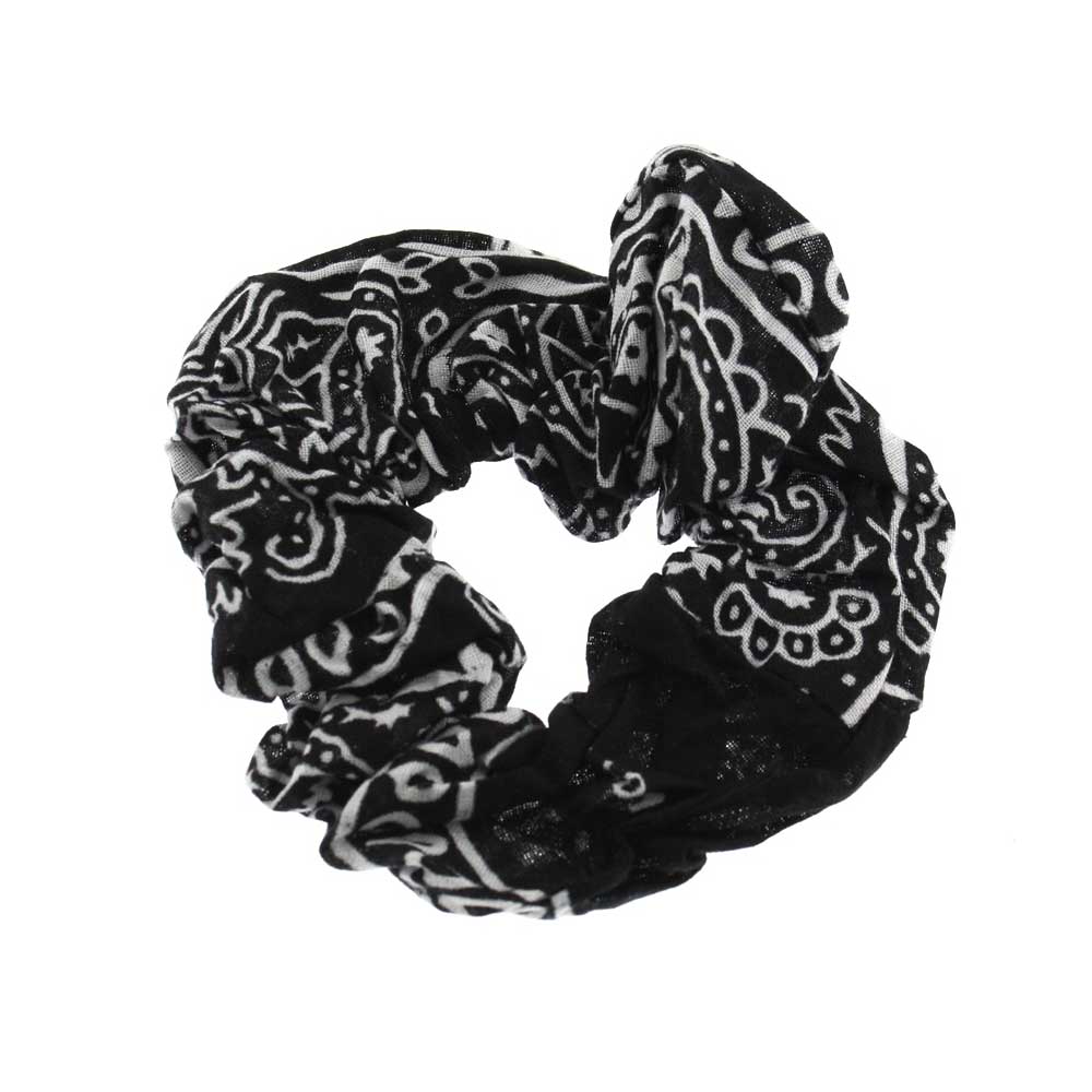 Zac's Alter Ego - Paisley Hair scrunchie - Black/White